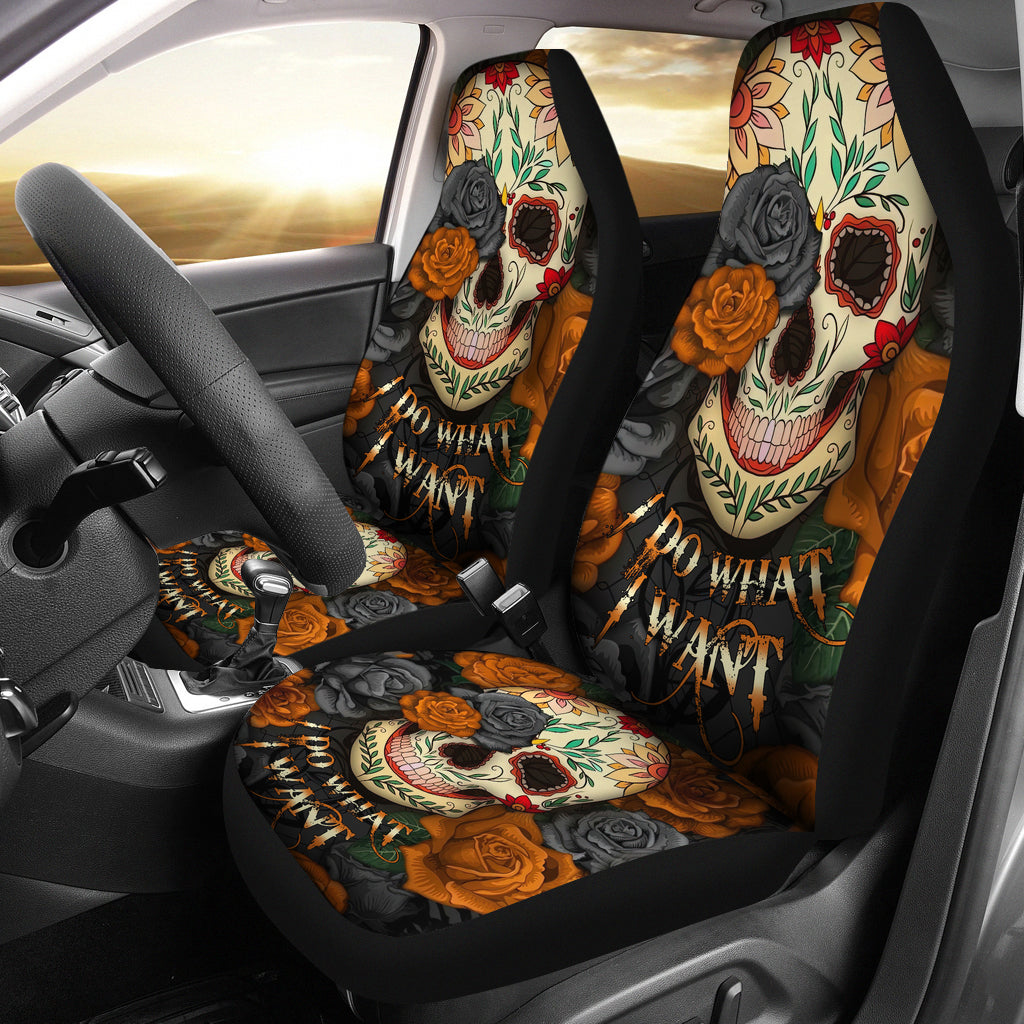 Skull Mandala I Do What I Want Car Seat Cover Nearkii