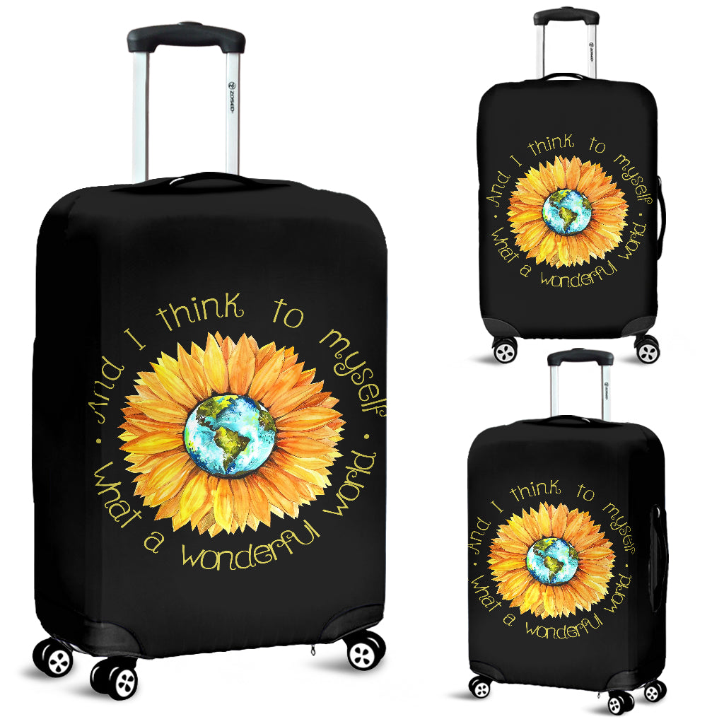 Sunflowers And I Think To Myself Luggage Cover Suitcase Protector Suitcase Protector Nearkii