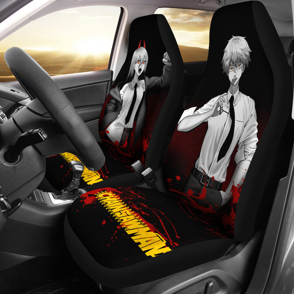 Chainsaw Man Denji X Power Premium Custom Car Seat Covers Decor Protectors Nearkii