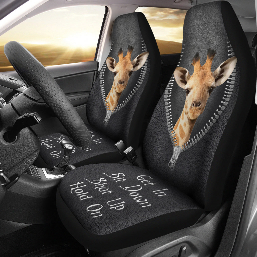 Giraffe Get In Sit Down Shut Up Hold On Zipper Car Seat Covers Nearkii