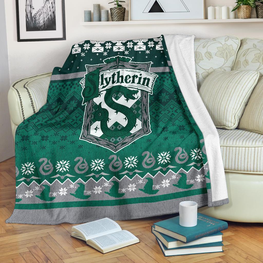 Harry Potter Slytherin Ugly Christmas Custom Blanket Home Decor Nearkii