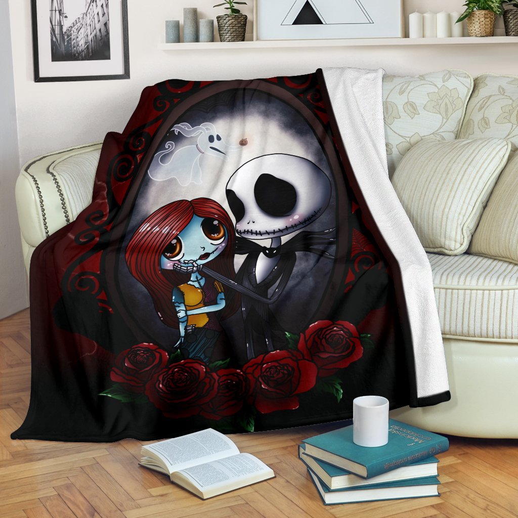 Cute Jack Skellington And Sally Premium Blanket Nearkii