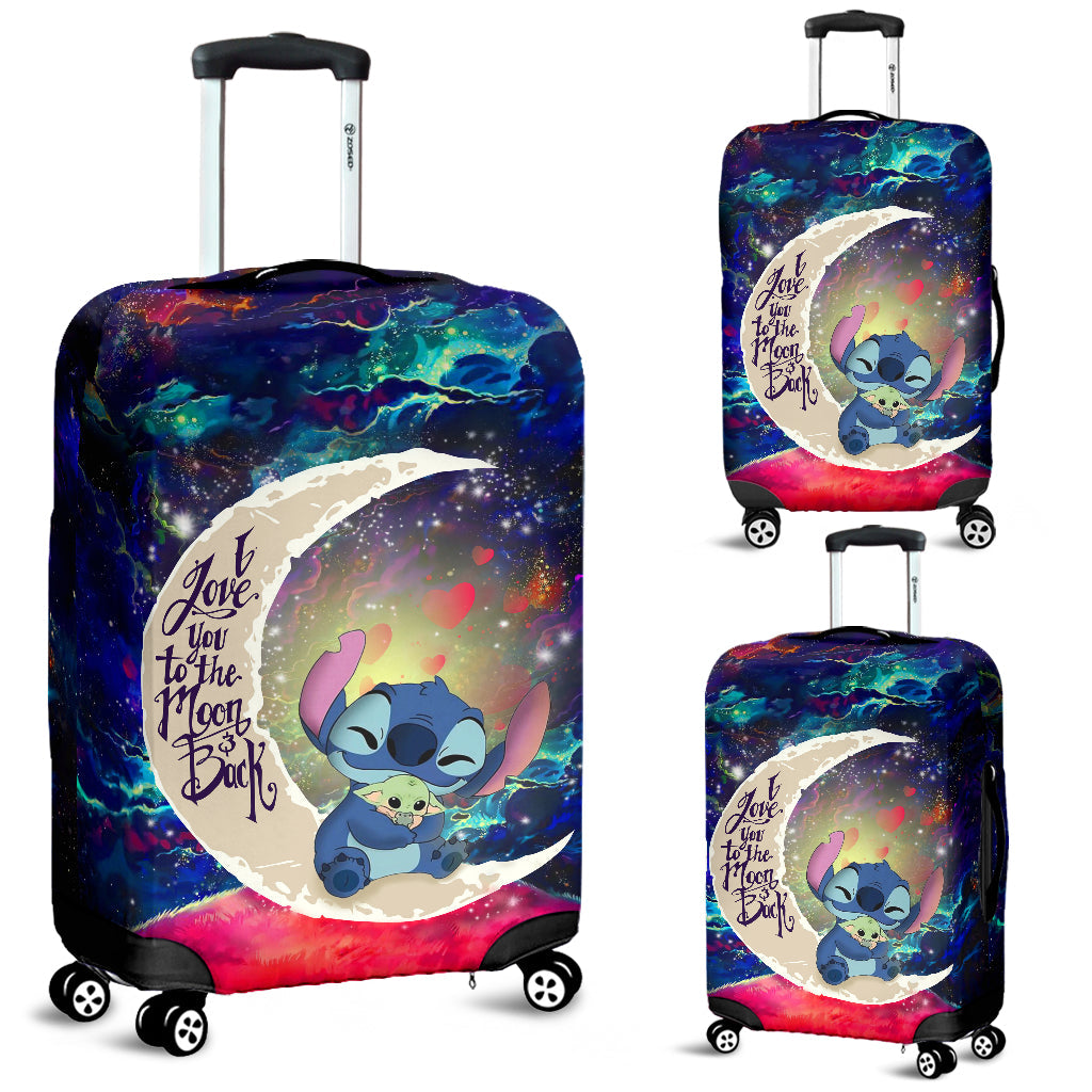 Stitch Hold Baby Yoda Love You To The Moon Galaxy Luggage Cover Suitcase Protector Nearkii