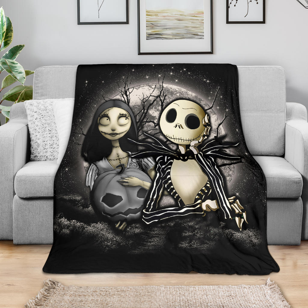 Jack And Sally Nightmare Before Christmas Moonlight Premium Blanket Nearkii