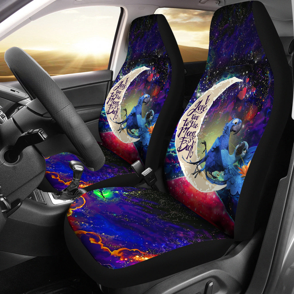 Rio Blu and Jewel Love You To The Moon Galaxy Premium Custom Car Seat Covers Decor Protectors Nearkii