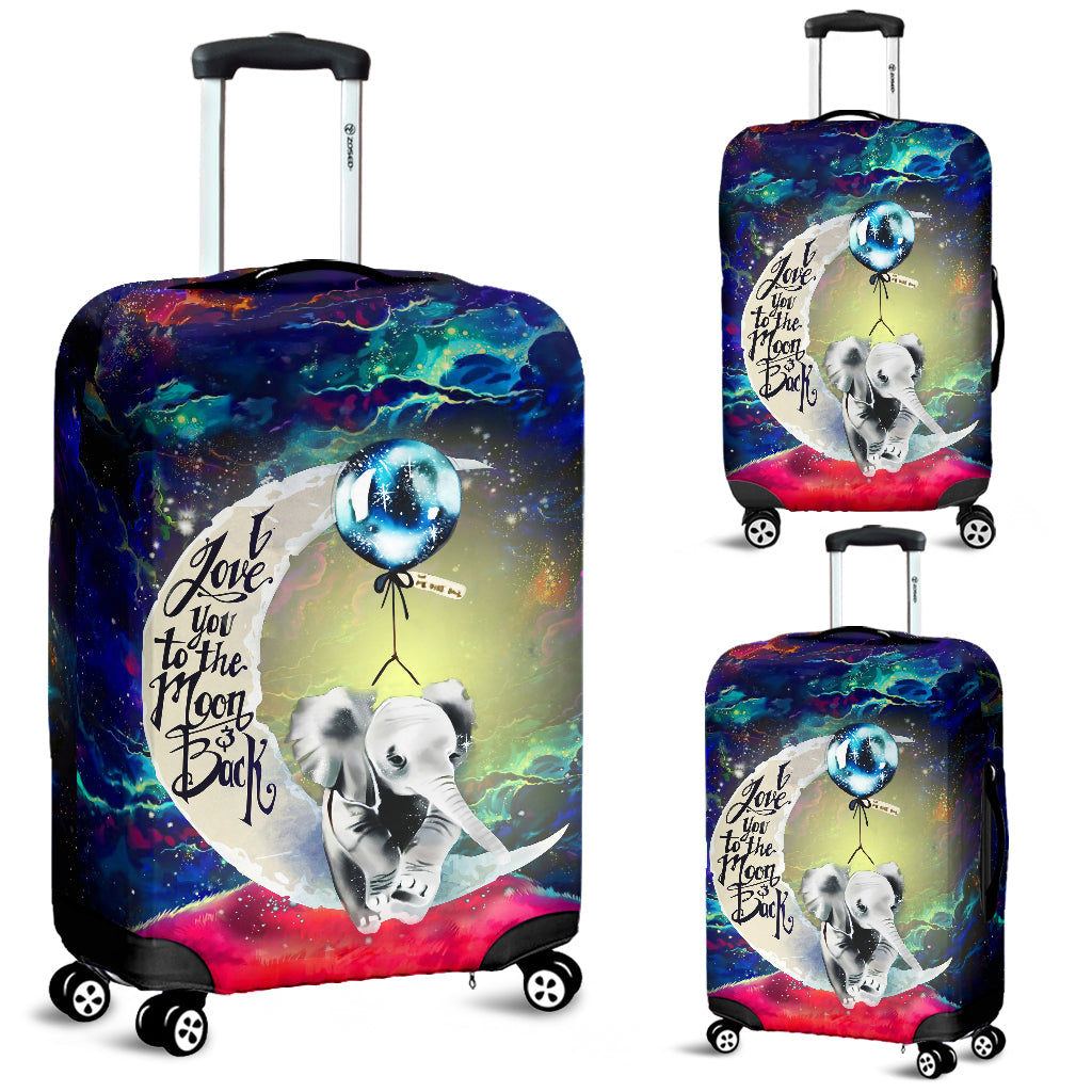 Elephant Love You To The Moon Galaxy Luggage Cover Suitcase Protector Nearkii