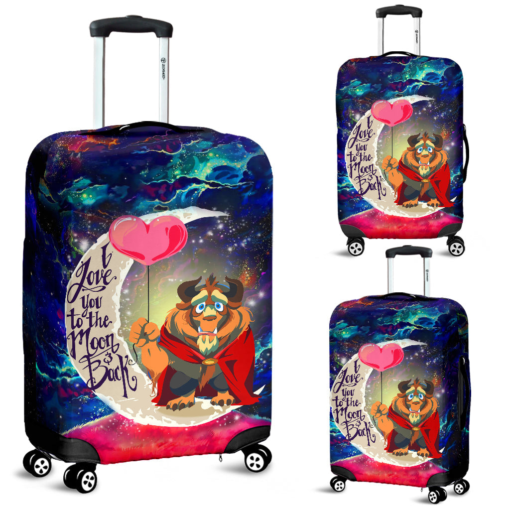 Beauty And The Beast Love You To The Moon Galaxy Luggage Cover Suitcase Protector Nearkii