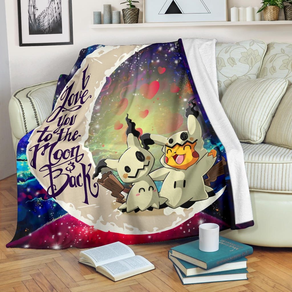 Pikachu Horro Love You To The Moon Galaxy Premium Blanket Nearkii