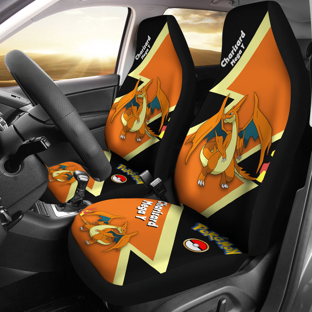 Mega Charizard Y Pokemon Premium Custom Car Seat Covers Decor Protectors Nearkii