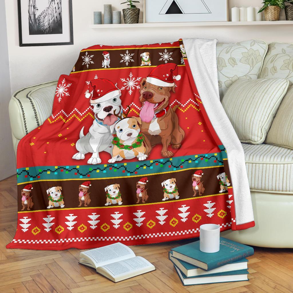 Red Bull Dog Christmas Blanket Amazing Gift Idea Nearkii