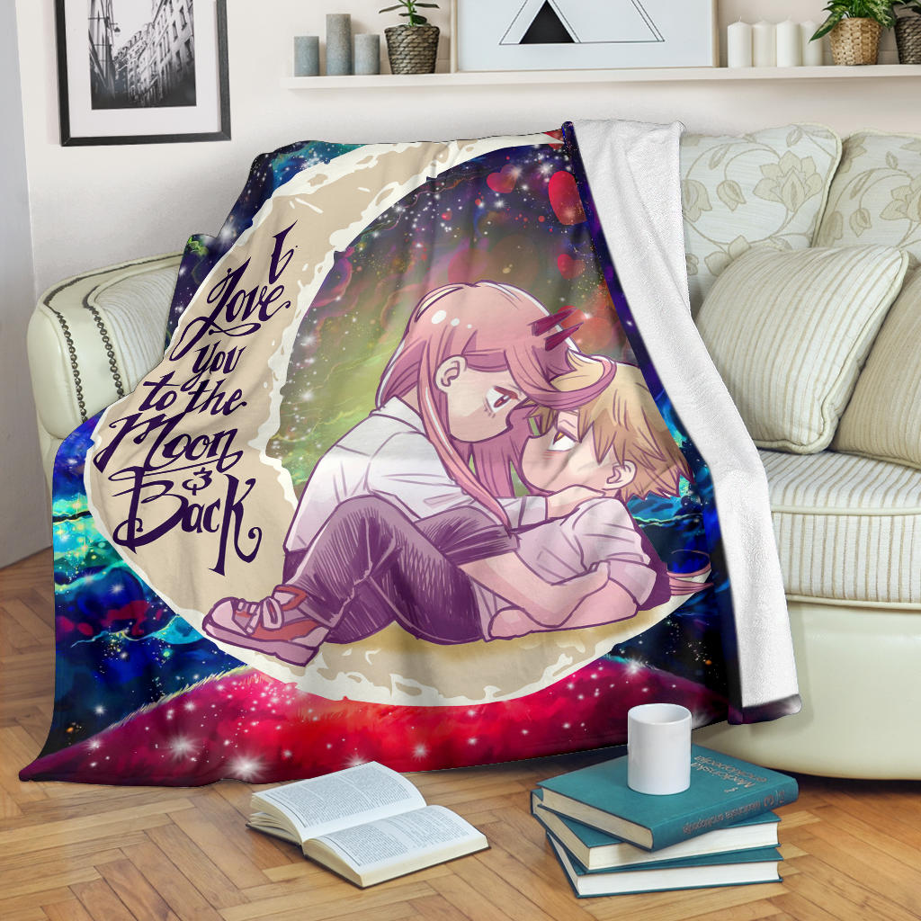 Chainsaw Man Denji X Power Love You To The Moon Galaxy Blanket Nearkii