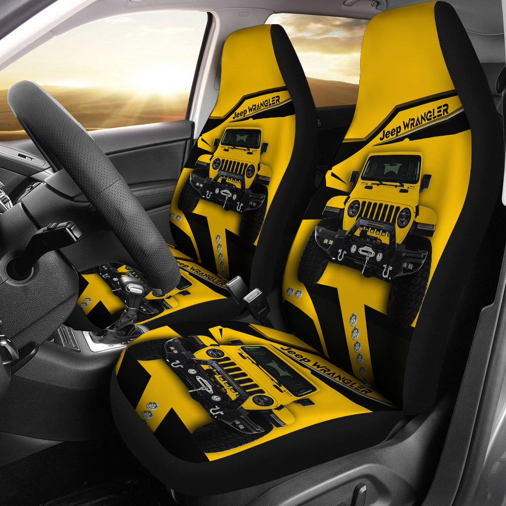 Jeep Yellow Premium Custom Car Seat Covers Decor Protectors Nearkii