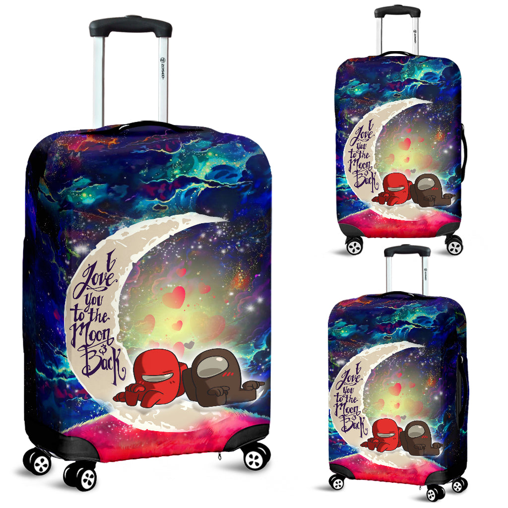 Among Us Couple Love You To The Moon Galaxy Luggage Cover Suitcase Protector Nearkii