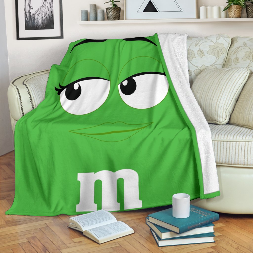 M&M Chocolate Green Premium Blanket Nearkii