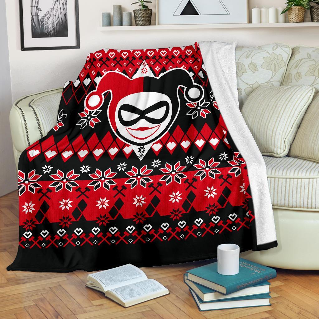 Harley Quinn Ugly Christmas Custom Blanket Home Decor Nearkii