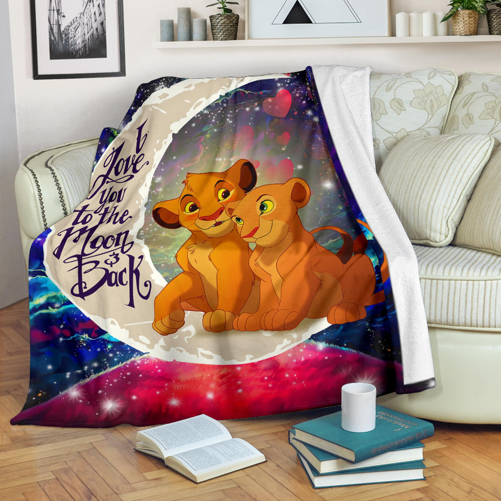 Lion King Simba Nala Love You To The Moon Galaxy Blanket Nearkii