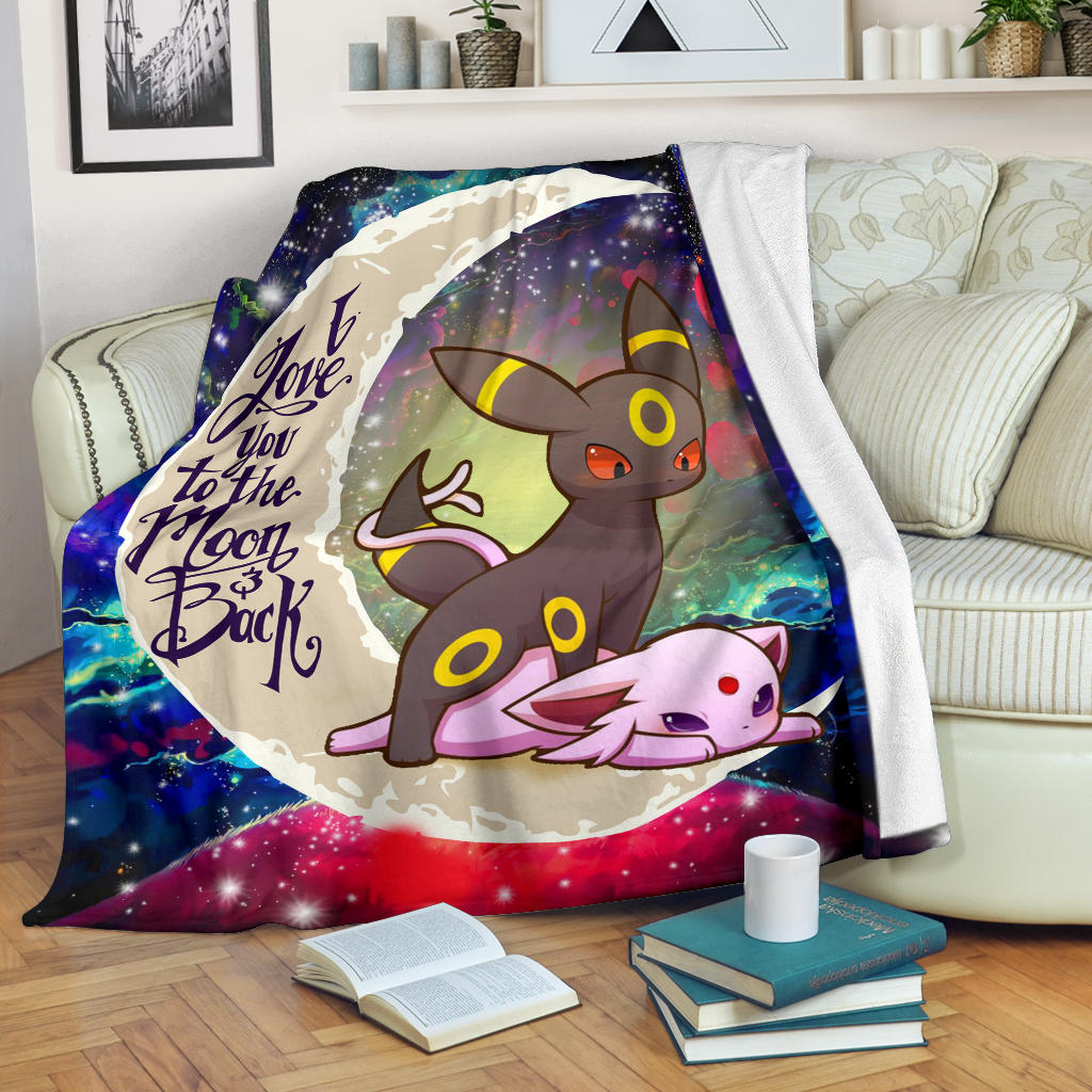 Umbreon Espeon Eevee Evolution Pokemon Love You To The Moon Galaxy Blanket Nearkii