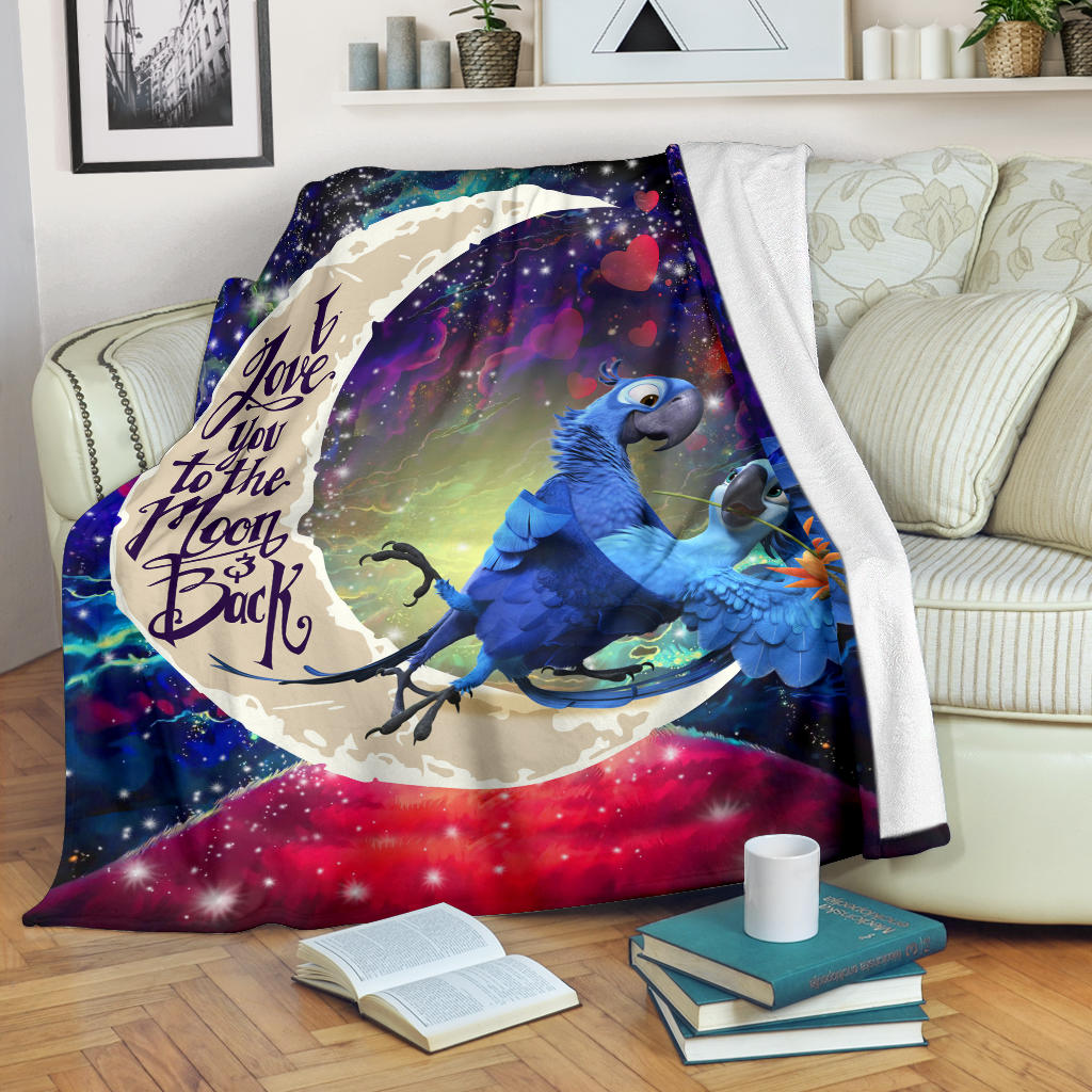 Rio Blu And Jewel Love You To The Moon Galaxy Blanket Nearkii