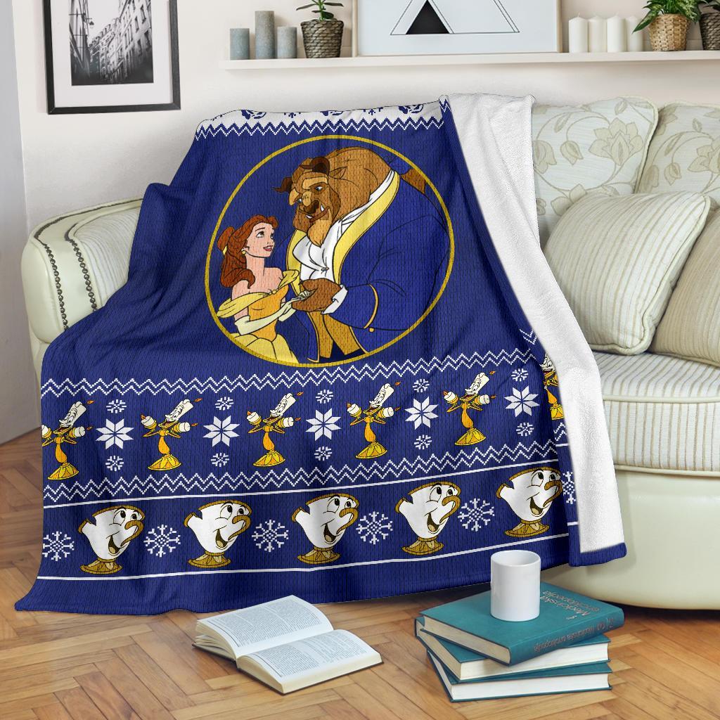 Beauty And The Beast Ugly Christmas Custom Blanket Home Decor Nearkii