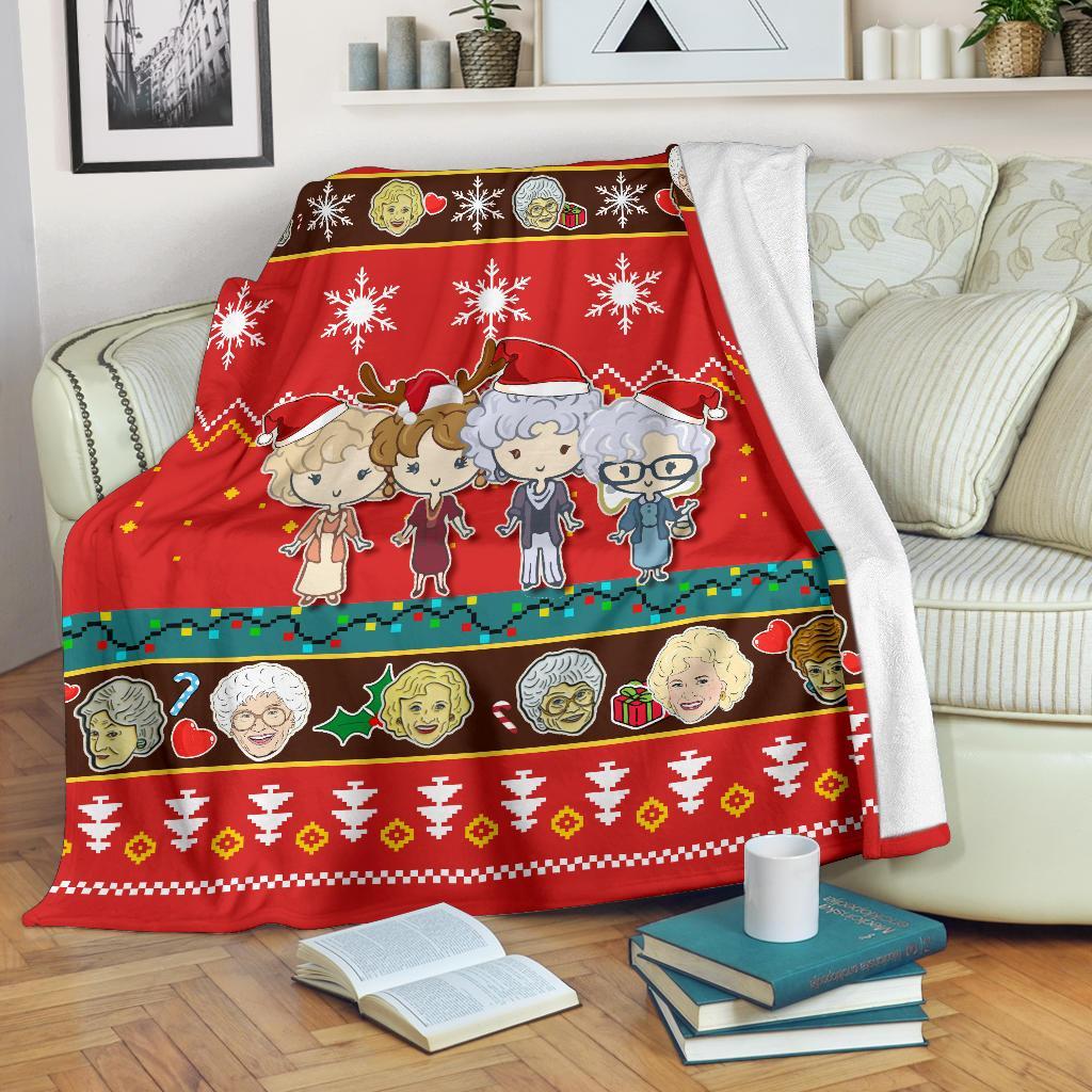 Red Golden Girls Christmas Blanket Amazing Gift Idea Nearkii