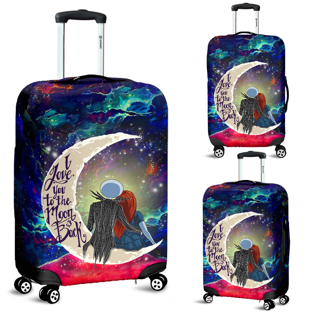 Jack And Sally Nightmare Before Christmas Love You To The Moon Galaxy Luggage Cover Suitcase Protector Nearkii