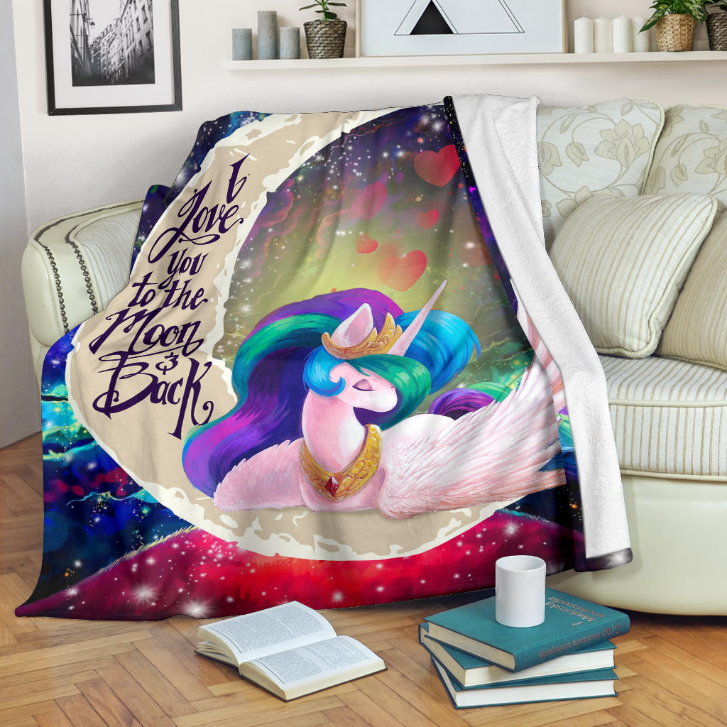 Beauty Unicorn Love You To The Moon Galaxy Blanket Nearkii