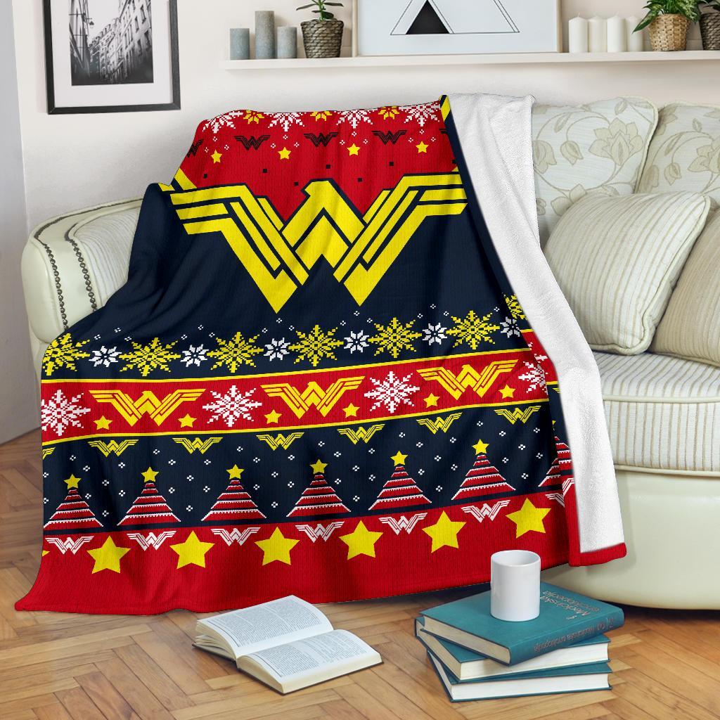 Wonder Woman Art Ugly Christmas Custom Blanket Home Decor Nearkii