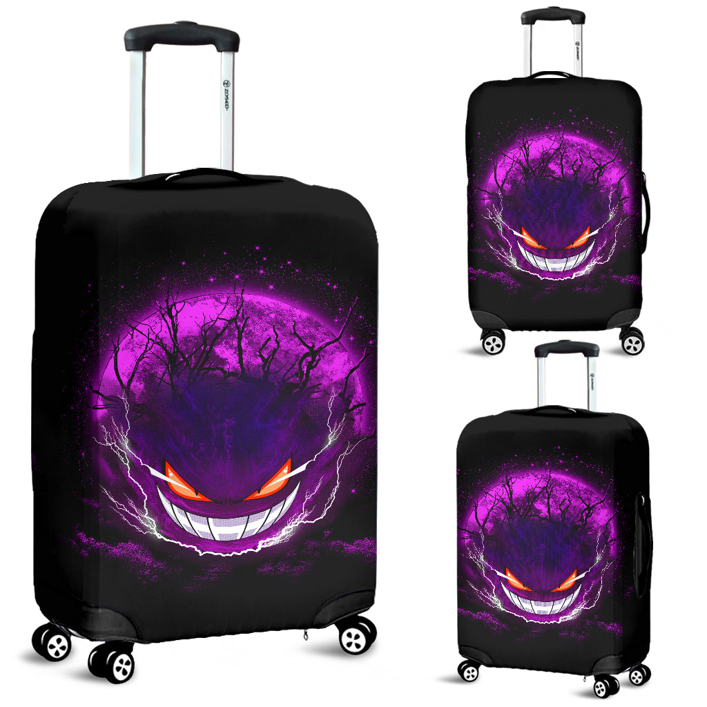 Gengar Pokemon Ghost Scary Moonlight Luggage Cover Suitcase Protector Nearkii