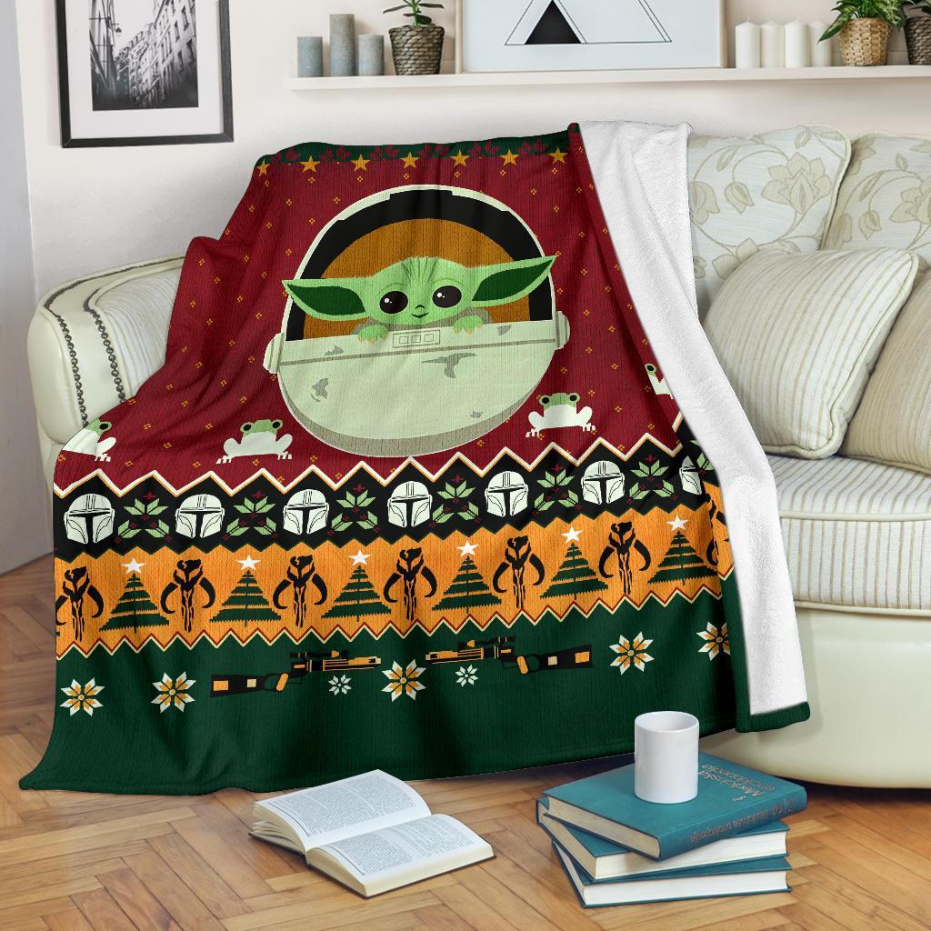 Star Wars Baby Yoda Ugly Christmas Custom Blanket Home Decor Nearkii