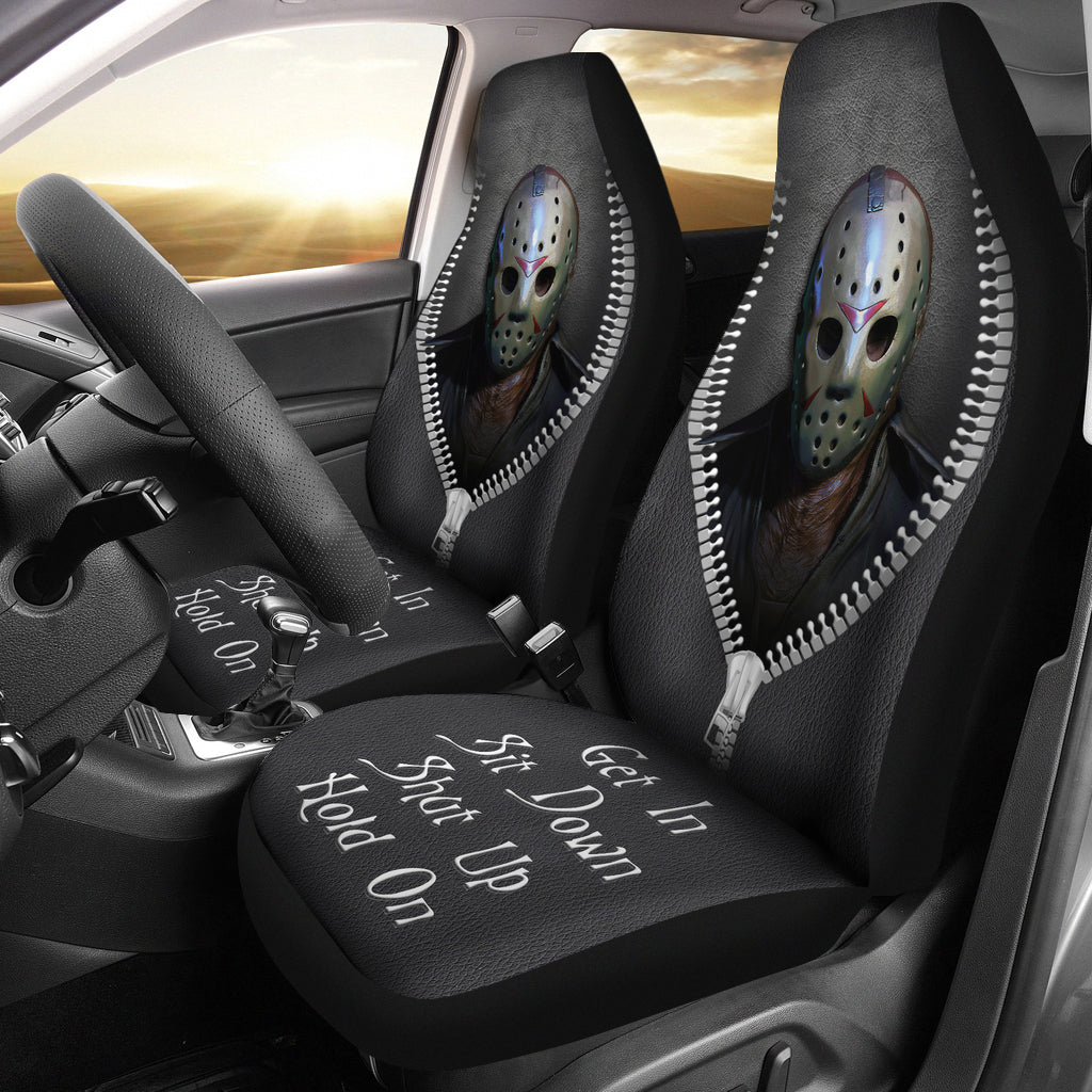 Jackson Friday The 13th Horror Get In Sit Down Shut Up And Hold On Car Zipper Car Seat Covers Nearkii