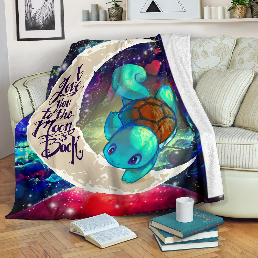 Squirtle Pokemon Love You To The Moon Galaxy Blanket Nearkii