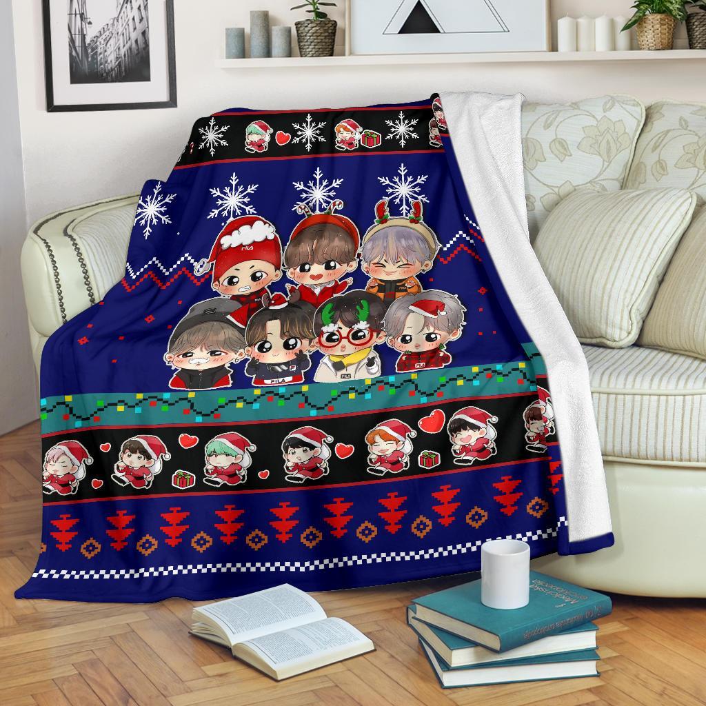 Blue Bts Christmas Blanket Amazing Gift Idea Nearkii