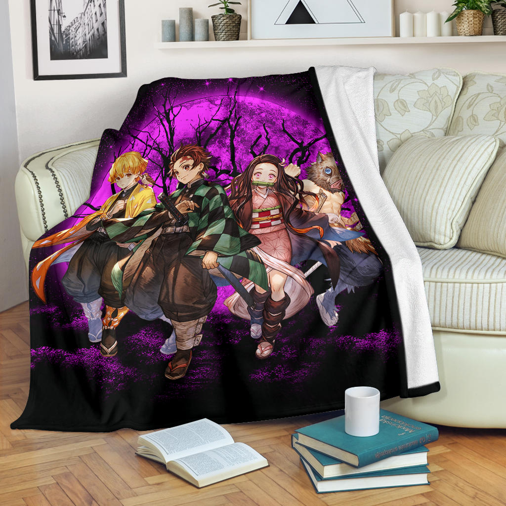 Demon Slayer Team Pink Moonlight Premium Blanket Nearkii