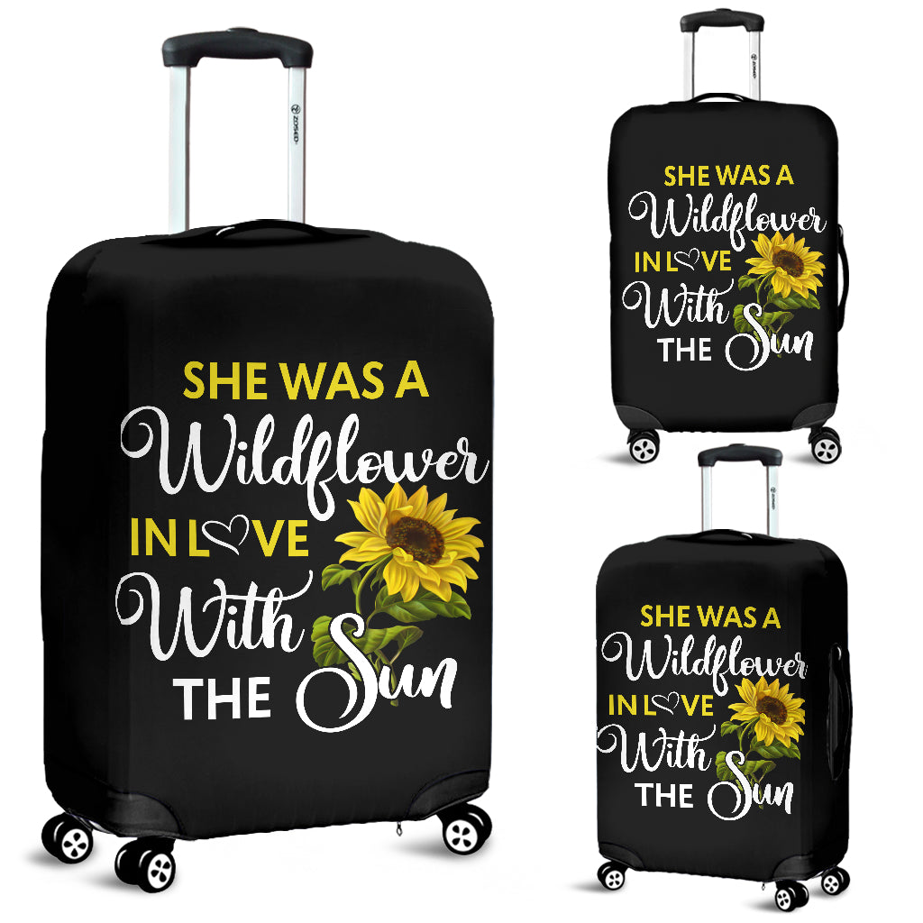 Sunflowers She Was A Wildflower Luggage Cover Suitcase Protector Suitcase Protector Nearkii