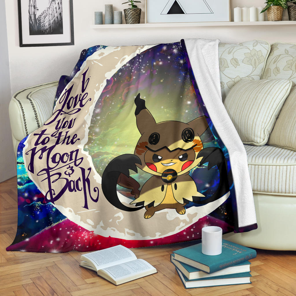 Pikachu Horro Love You To The Moon Galaxy 2 Premium Blanket Nearkii