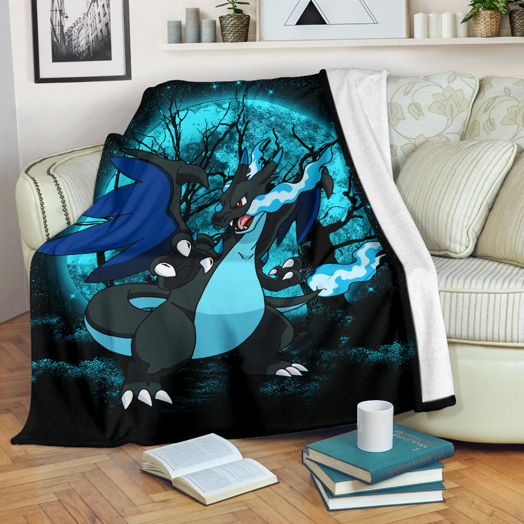 Charizard Mega X Pokemon Moonlight Premium Blanket Nearkii