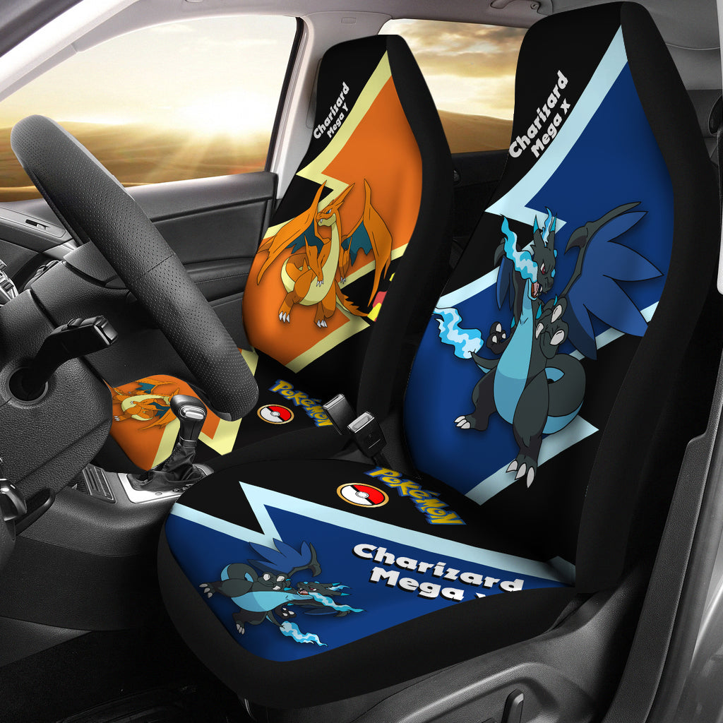 Mega Charizard X And Y Pokemon Premium Custom Car Seat Covers Decor Protectors Nearkii