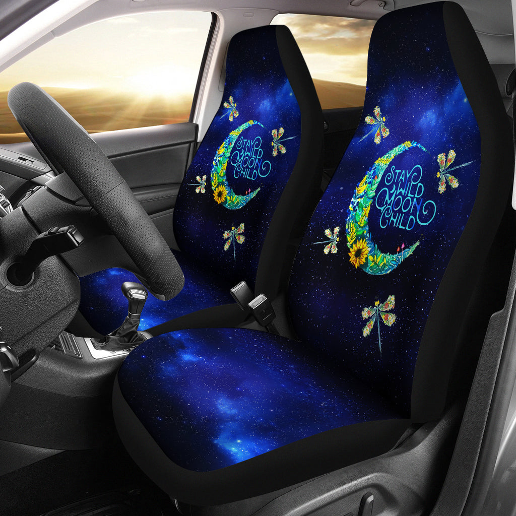 Dragonfly Galaxy Stay Wild Moon Child Premium Custom Car Seat Covers Decor Protectors Nearkii