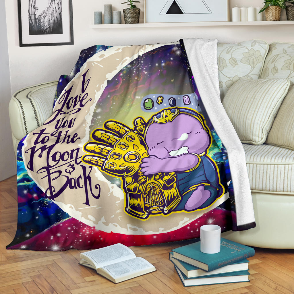 Cute Thanos Love You To The Moon Galaxy Premium Blanket Nearkii