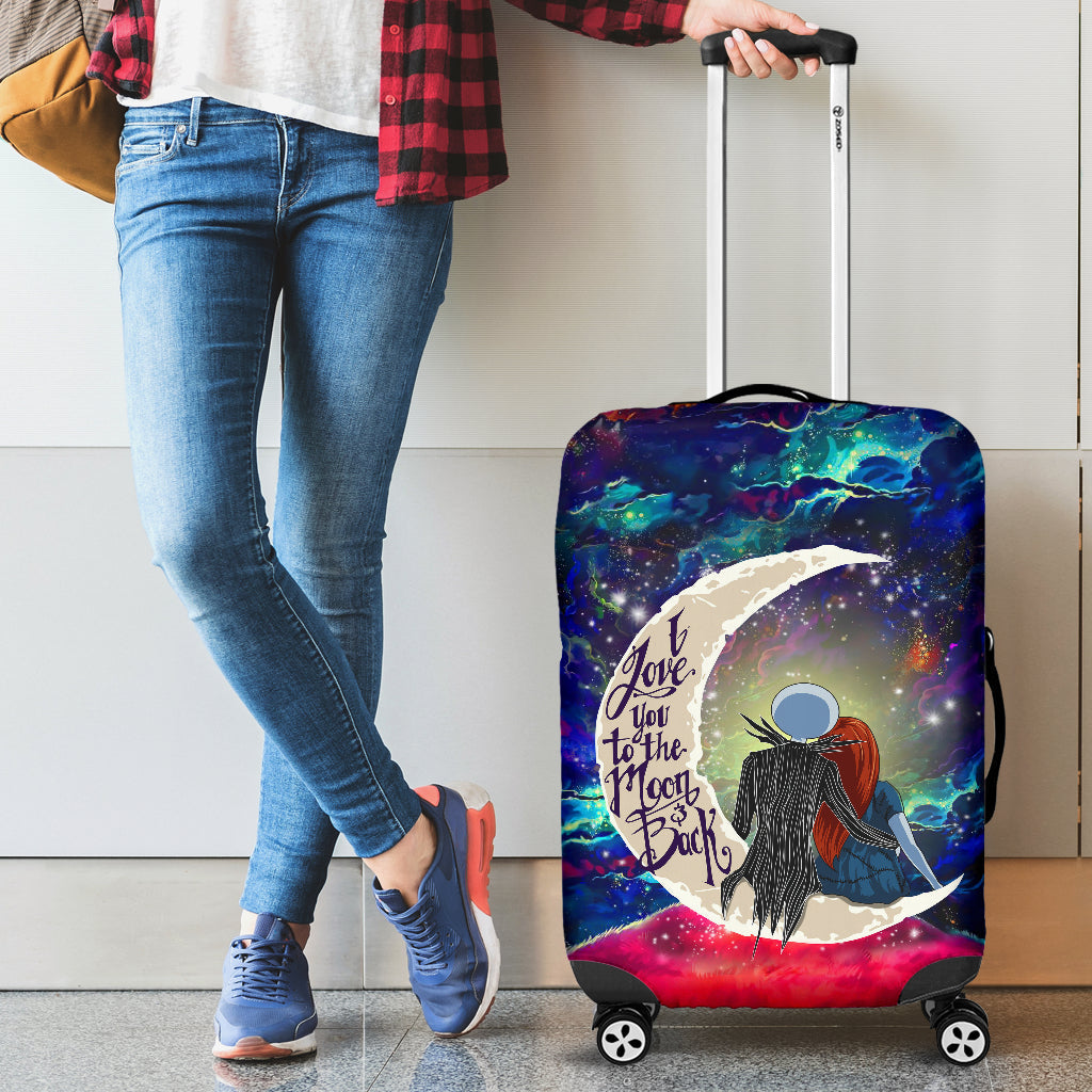 Jack And Sally Nightmare Before Christmas Love You To The Moon Galaxy Luggage Cover Suitcase Protector Nearkii