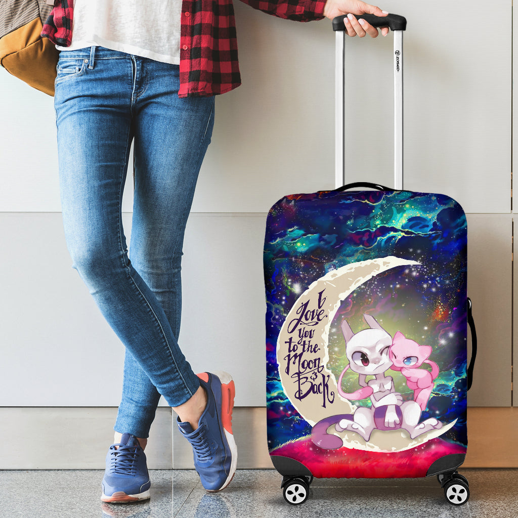 Pokemon Couple Mew Mewtwo Love You To The Moon Galaxy Luggage Cover Suitcase Protector Nearkii