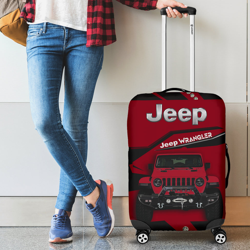 Deep Red Jeep Luggage Cover Suitcase Protector Nearkii