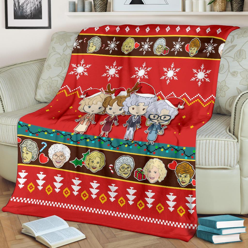 Red Golden Girls Christmas Blanket Amazing Gift Idea Nearkii