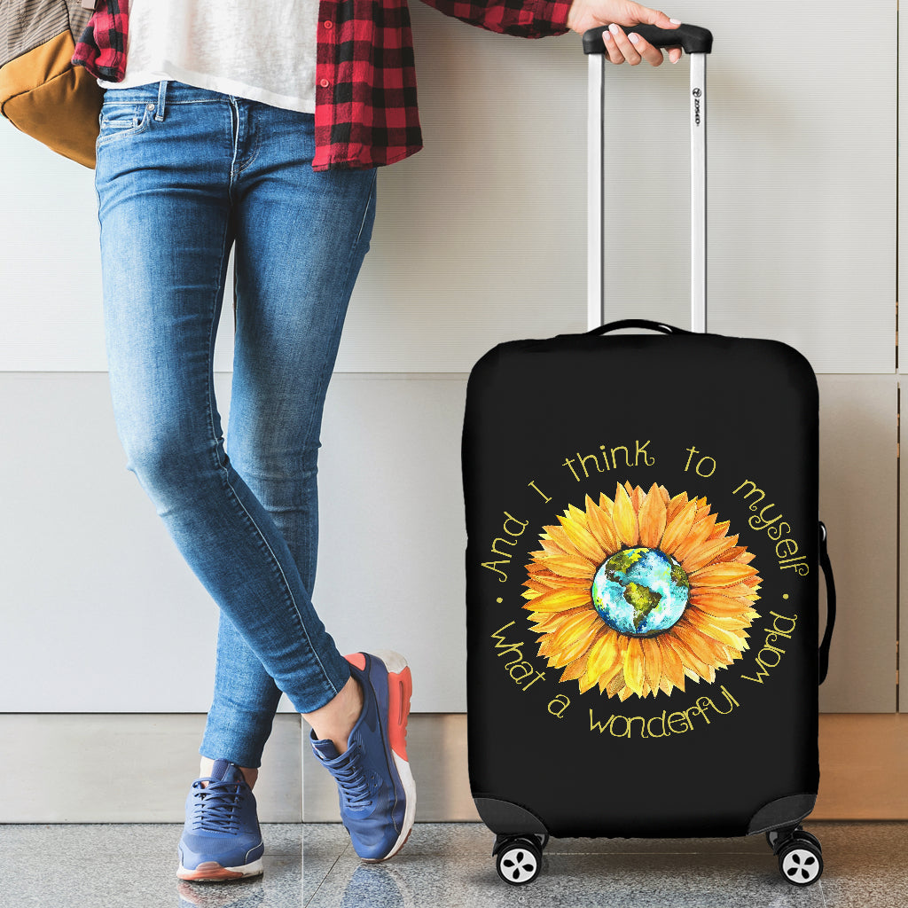 Sunflowers And I Think To Myself Luggage Cover Suitcase Protector Suitcase Protector Nearkii