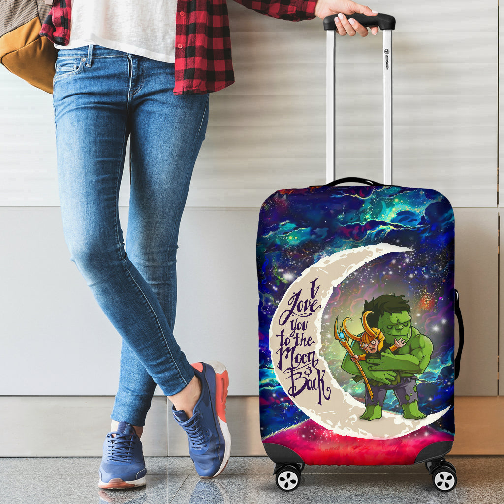 Hulk And Loki Love You To The Moon Galaxy Luggage Cover Suitcase Protector Nearkii