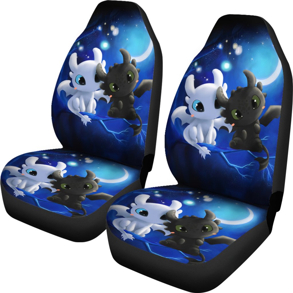 Toothless Night Fury Vs Light Fury Car Premium Custom Car Seat Covers Decor Protectors Nearkii