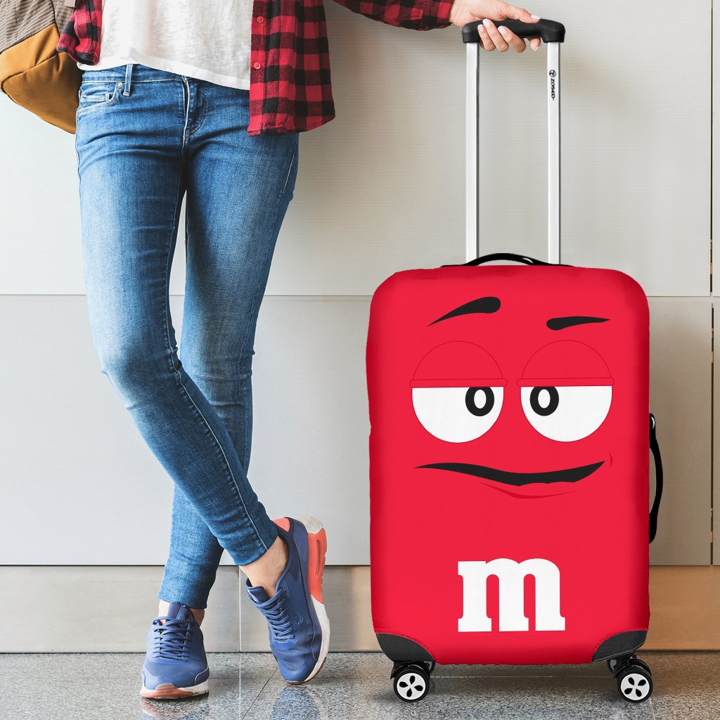 M&M Chocolate Red Luggage Cover Suitcase Protector Nearkii