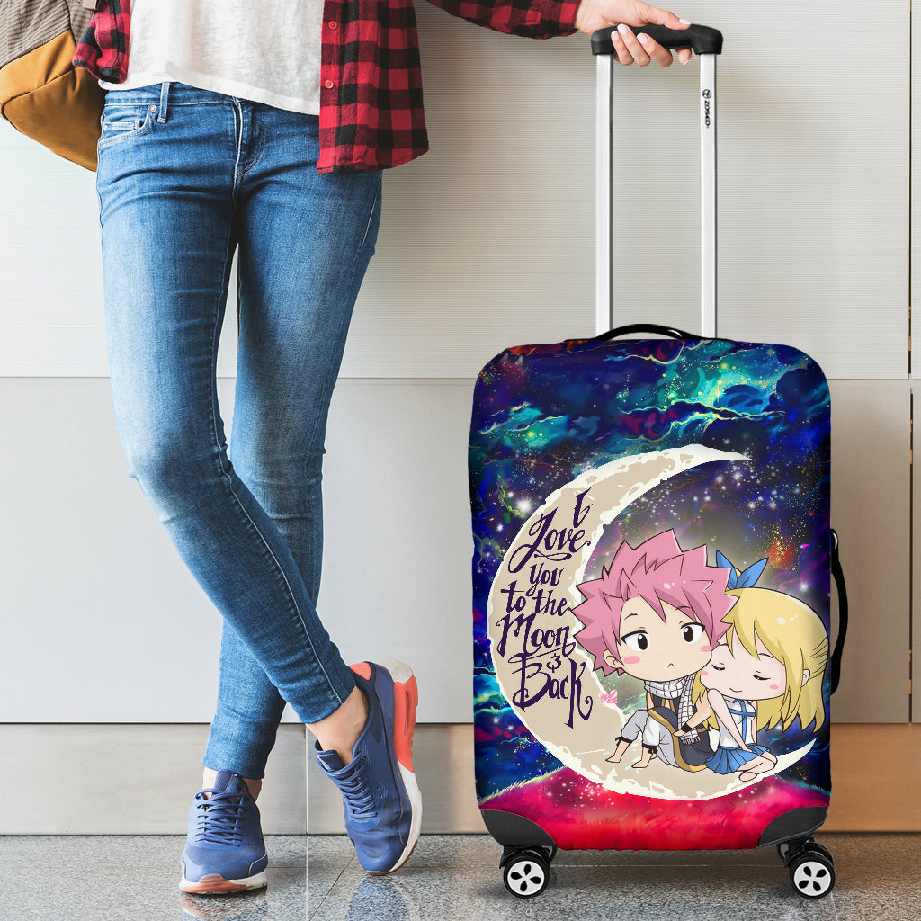 Natsu Fairy Tail Love You To The Moon Galaxy Luggage Cover Suitcase Protector Nearkii