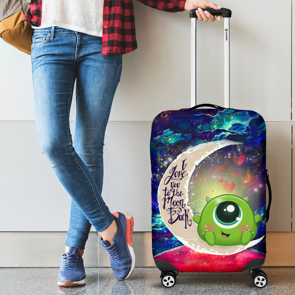 Cute Mike Monster Inc Love You To The Moon Galaxy Luggage Cover Suitcase Protector Nearkii