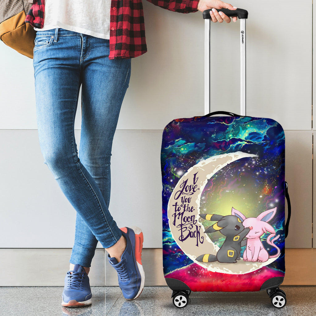 Pokemon Couple Espeon Umbreon Love You To The Moon Galaxy Luggage Cover Suitcase Protector Nearkii